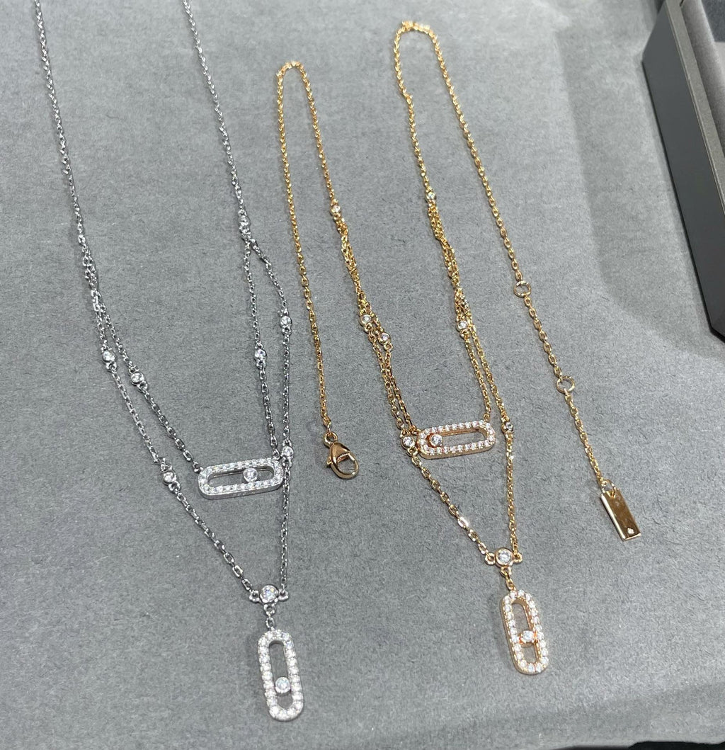 [Solara Schmuck]ZWEIREIHIGE DIAMANT-HALSKETTE