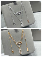 [Solara Schmuck]ZWEIREIHIGE DIAMANT-HALSKETTE