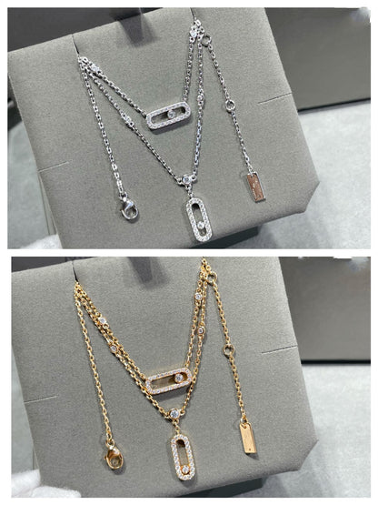 [Solara Schmuck]ZWEIREIHIGE DIAMANT-HALSKETTE