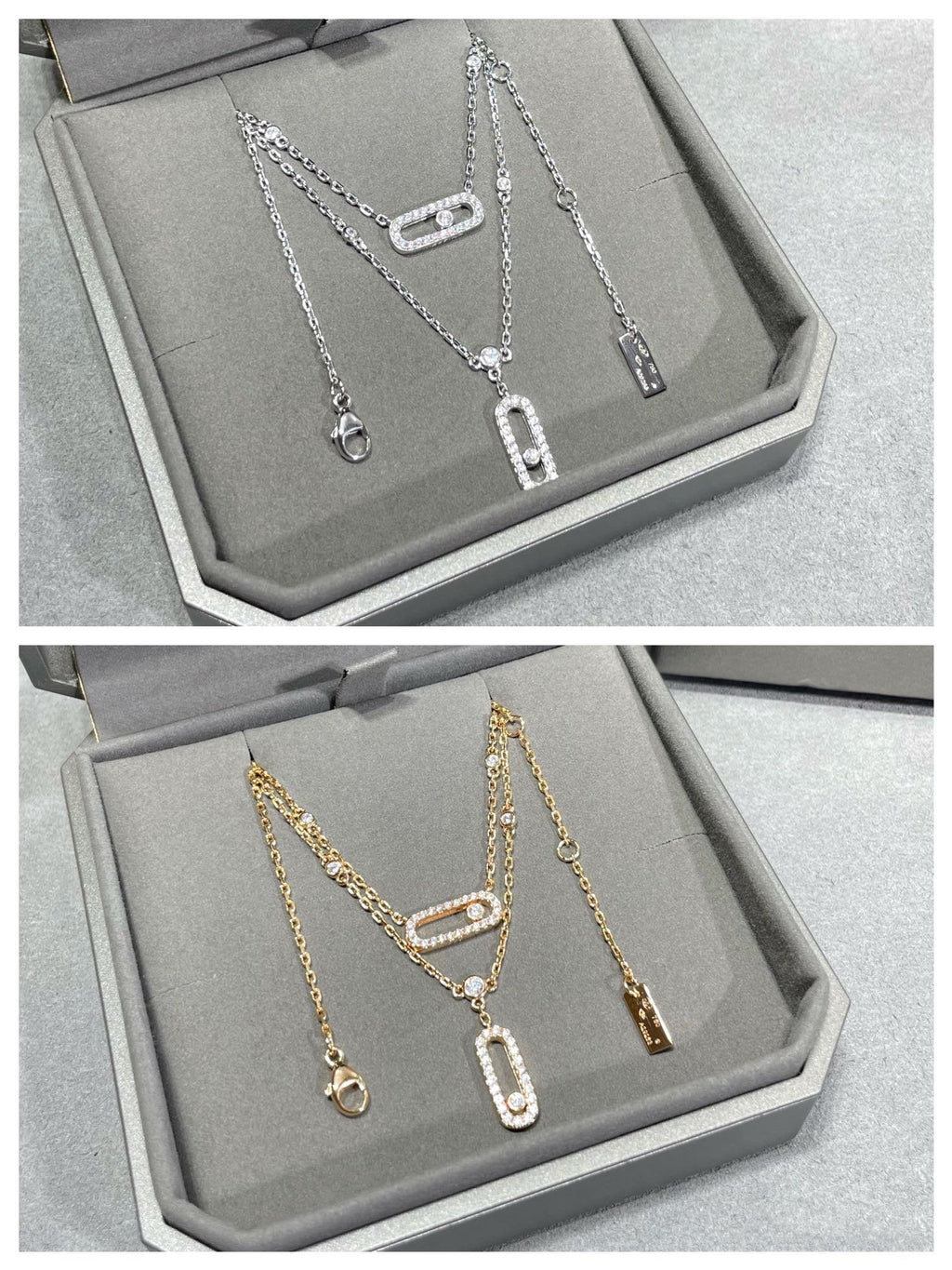 [Solara Schmuck]ZWEIREIHIGE DIAMANT-HALSKETTE