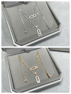 [Solara Schmuck]ZWEIREIHIGE DIAMANT-HALSKETTE