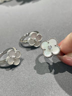 [Solara Schmuck ]KLEEBATT SILBER PERLMUTT DIAMANTRING