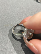 [Solara Schmuck ]KLEEBATT SILBER PERLMUTT DIAMANTRING