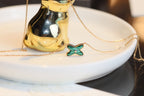 [Solara Jewelry ]JEUX マラカイト 1 ダイヤモンド ピンクゴールド ネックレス