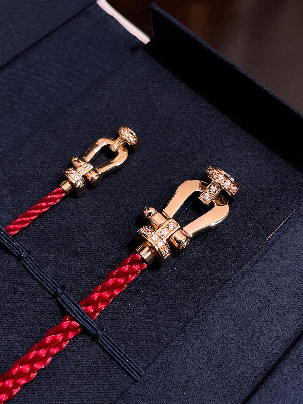 [Solara Jewelry ]FORCE 10 HALB DIAMANT ROTGOLD ROTES CORDERI GROSSES UND MITTLERES MODELL