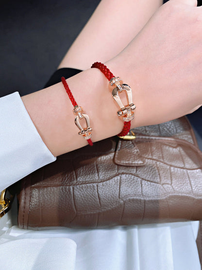 [Solara Jewelry ]FORCE 10 HALB DIAMANT ROTGOLD ROTES CORDERI GROSSES UND MITTLERES MODELL