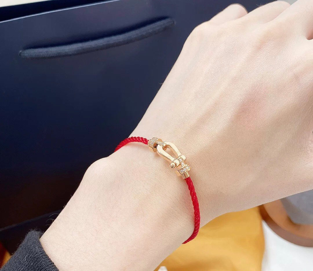 [Solara Jewelry ]FORCE 10 HALB DIAMANT ROTGOLD ROTES CORDERI GROSSES UND MITTLERES MODELL