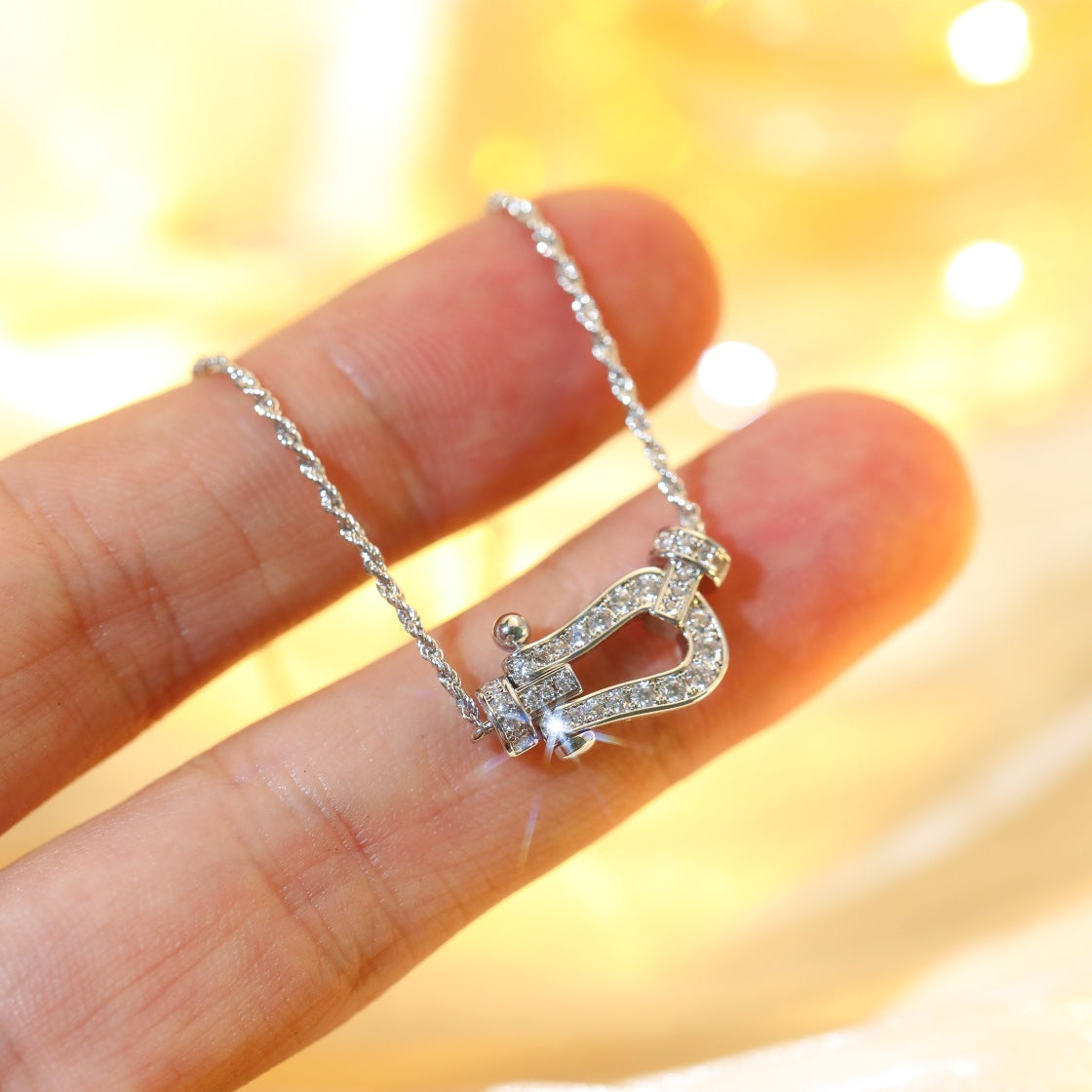 [Solara Jewelry ]FORCE 10 DIAMOND SILVER NECKLACE MINI MODEL