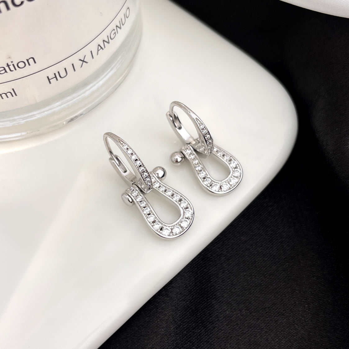 [Solara Jewelry ]FORCE 10 VOLLSTÄNDIG MIT DIAMANTEN BESETZTE HÄNGEOHRRINGE MITTLERES MODELL