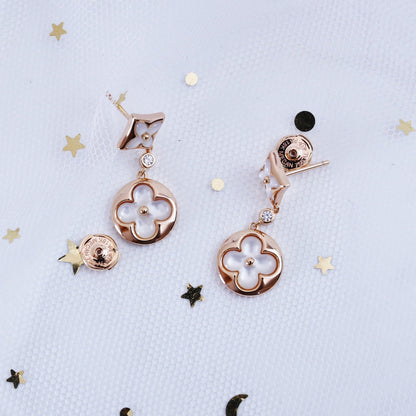 [Solara Jewelry ]STERN UND SONNE ROSÉGOLD MOP TROPFENOHRRINGE