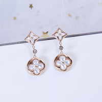 [Solara Jewelry ]STAR AND SUN PINK GOLD MOP DROP EARRINGS