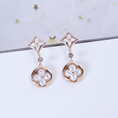 [Solara Jewelry ]STERN UND SONNE ROSÉGOLD MOP TROPFENOHRRINGE