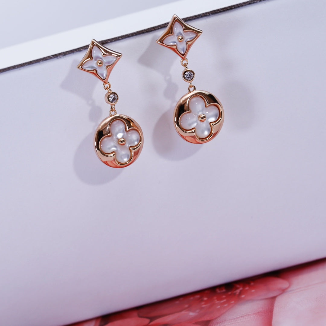 [Solara Jewelry ]STERN UND SONNE ROSÉGOLD MOP TROPFENOHRRINGE
