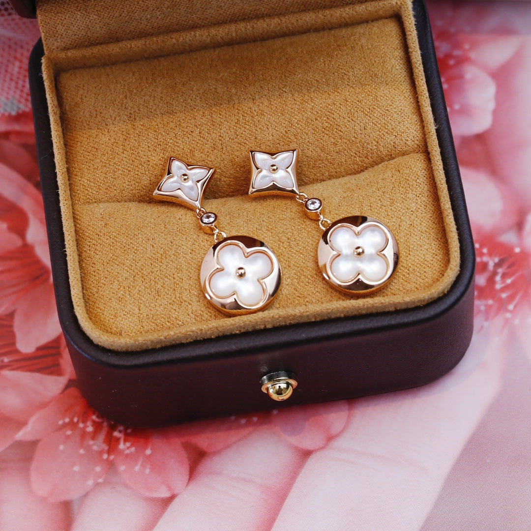 [Solara Jewelry ]STERN UND SONNE ROSÉGOLD MOP TROPFENOHRRINGE