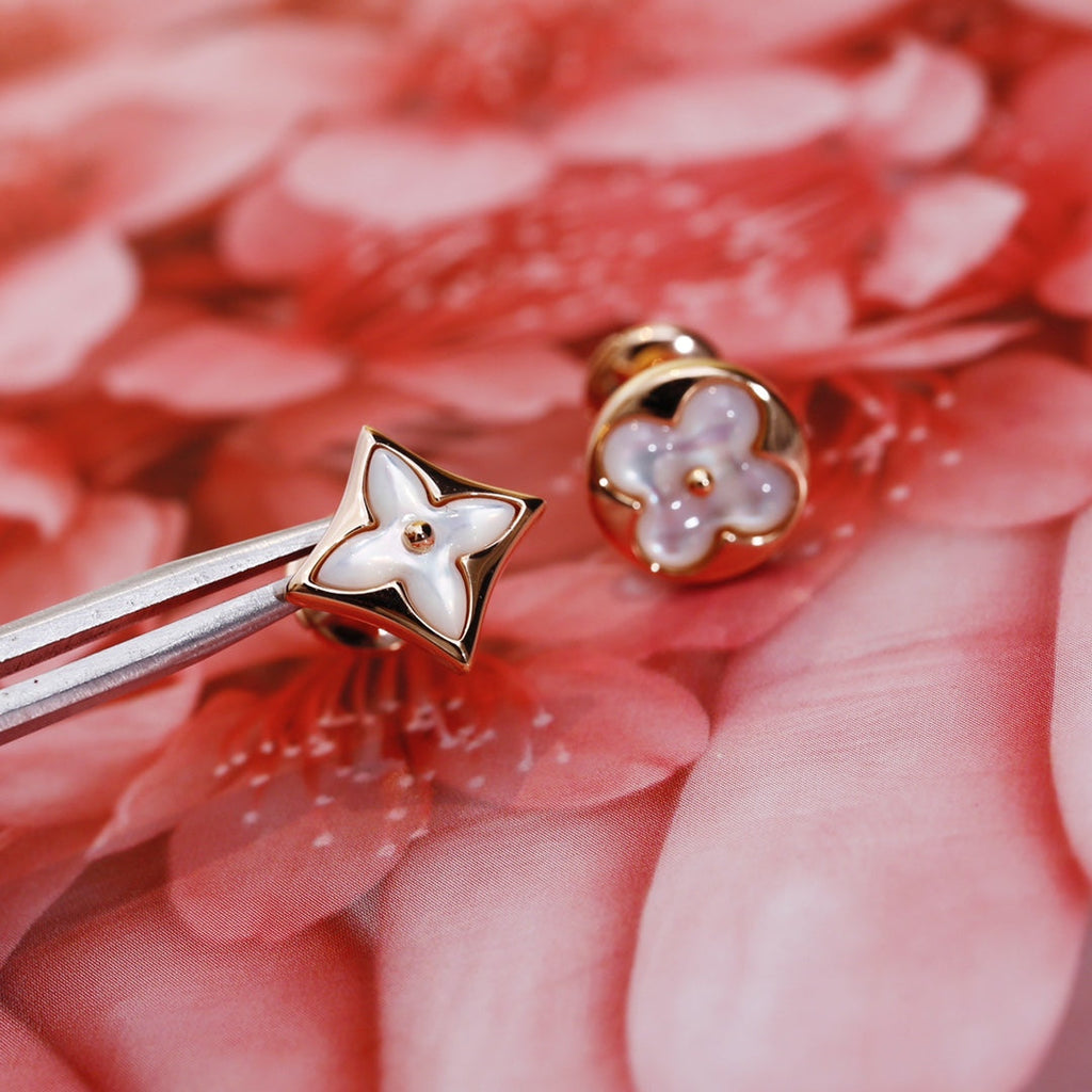 [Solara Jewelry ]スター＆サン ピンクゴールドMOPスタッドピアス