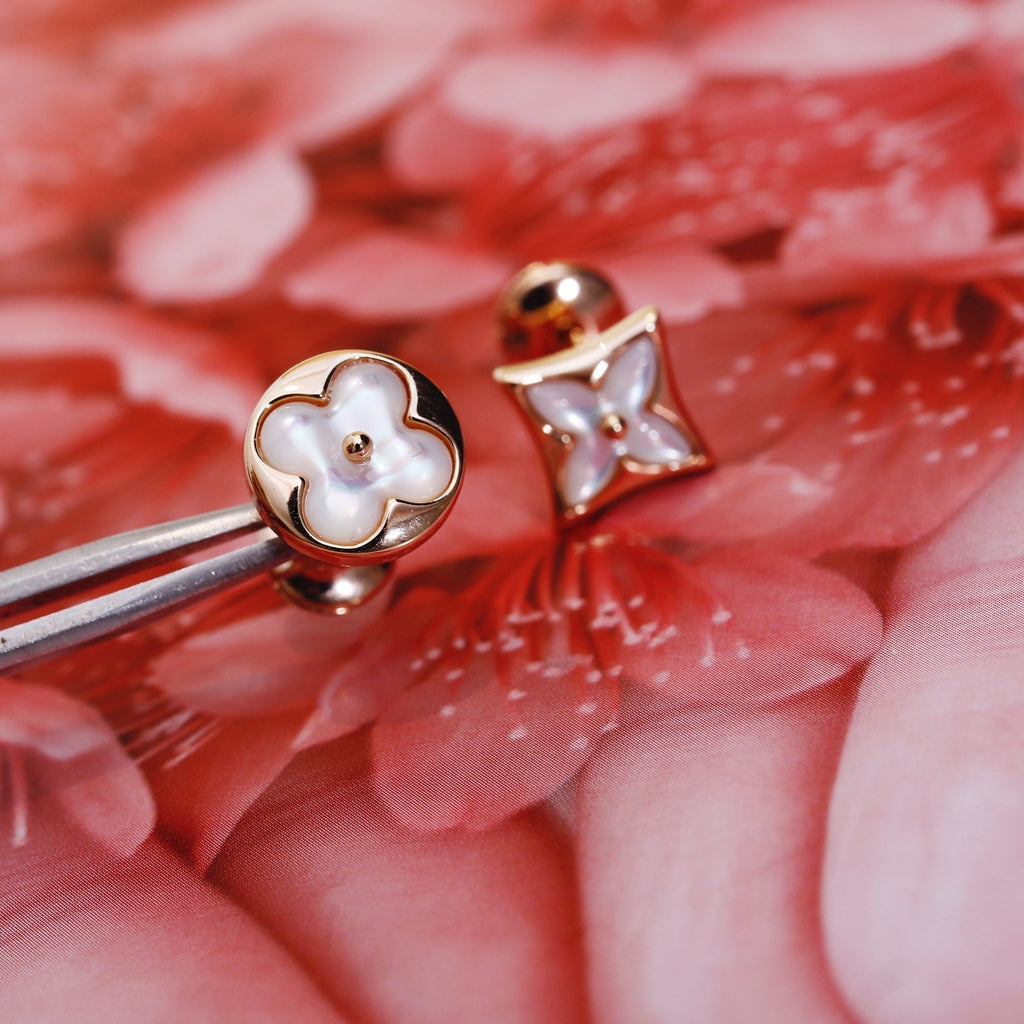 [Solara Jewelry ]スター＆サン ピンクゴールドMOPスタッドピアス
