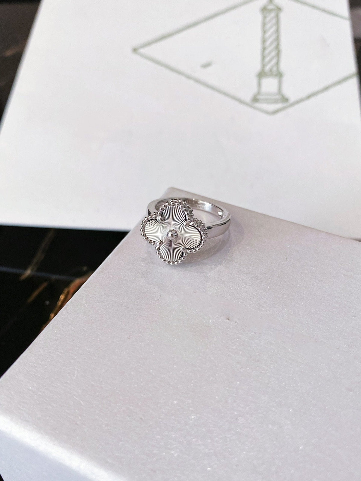 [Solara Jewelry ]CLOVER SILVER RING
