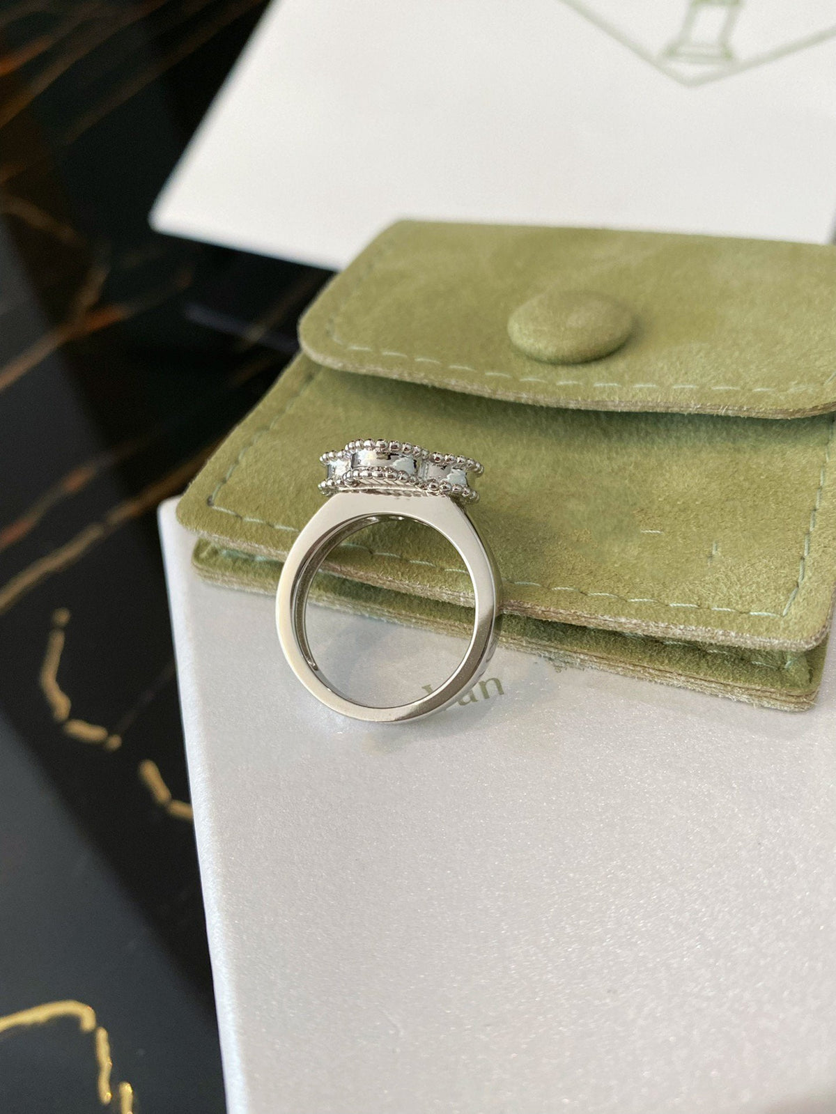 [Solara Jewelry ]CLOVER SILVER RING