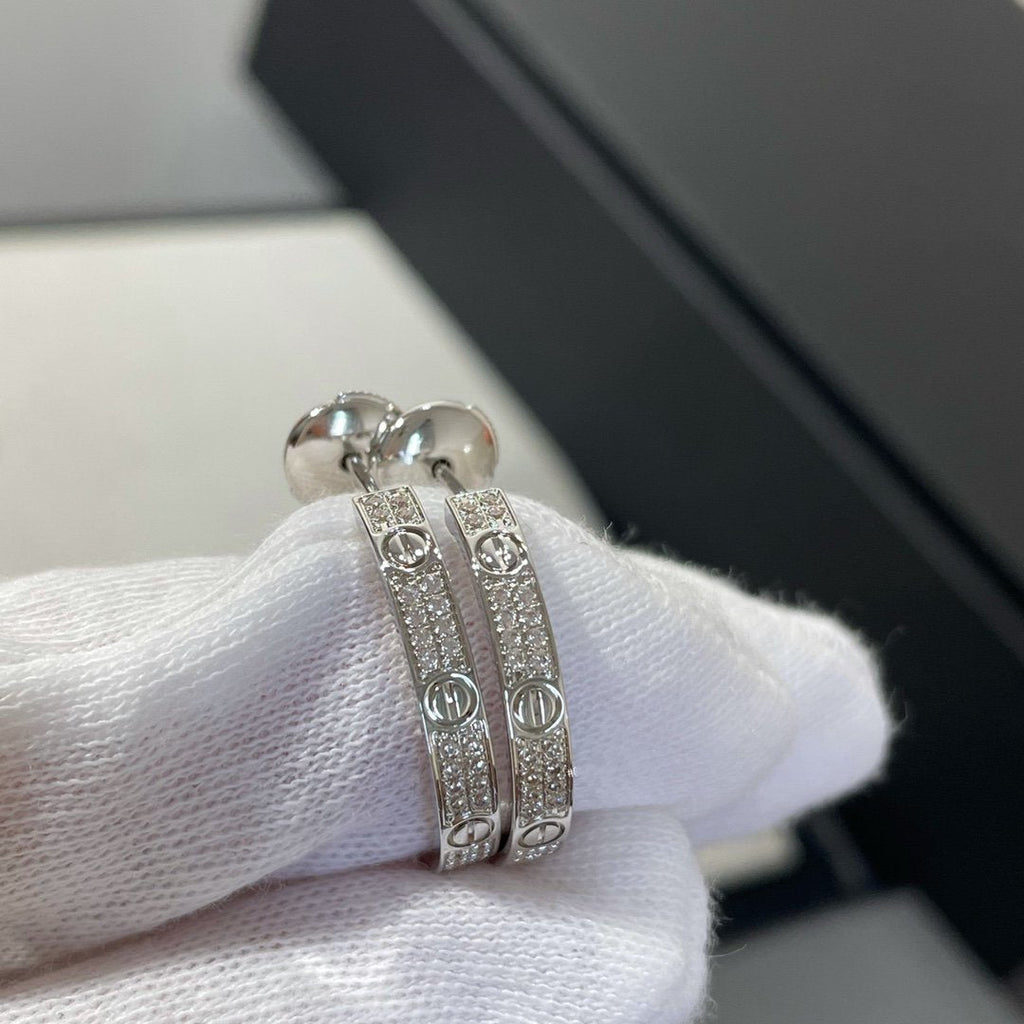 [Solara Jewelry ]ラブダイヤモンド シルバーフープピアス