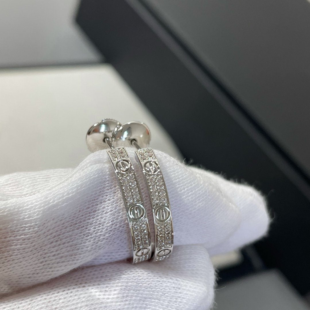 [Solara Jewelry ]ラブダイヤモンド シルバーフープピアス