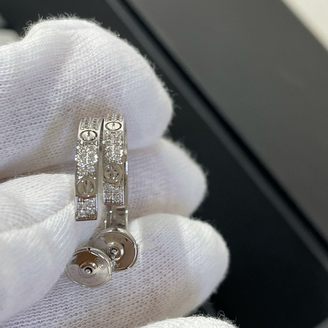 [Solara Jewelry ]ラブダイヤモンド シルバーフープピアス