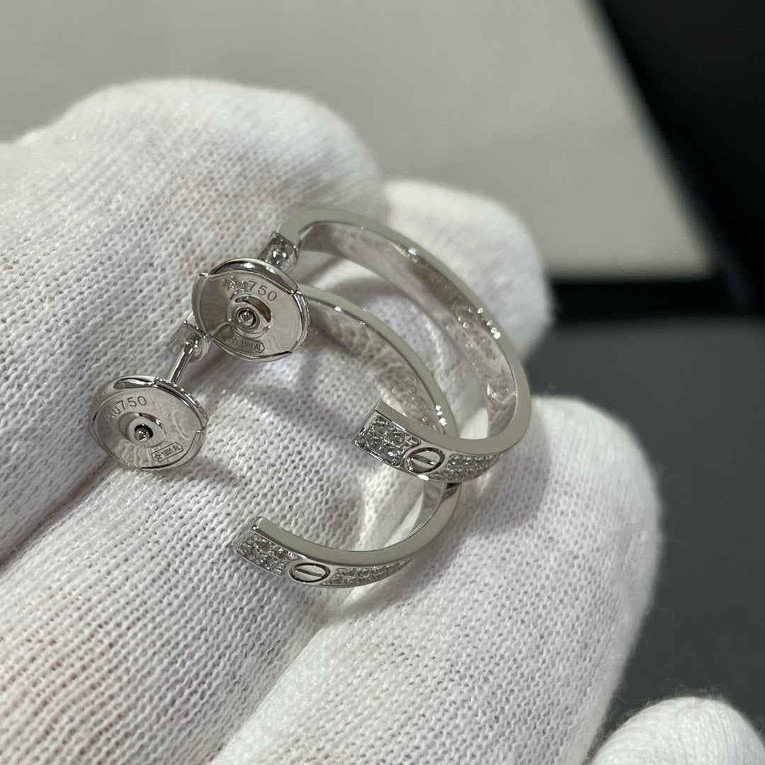 [Solara Jewelry ]ラブダイヤモンド シルバーフープピアス
