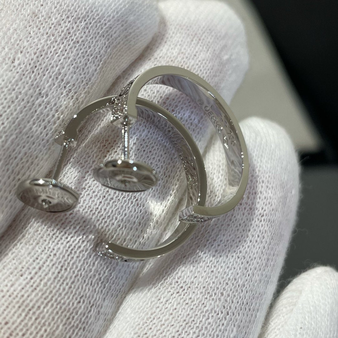 [Solara Jewelry ]ラブダイヤモンド シルバーフープピアス