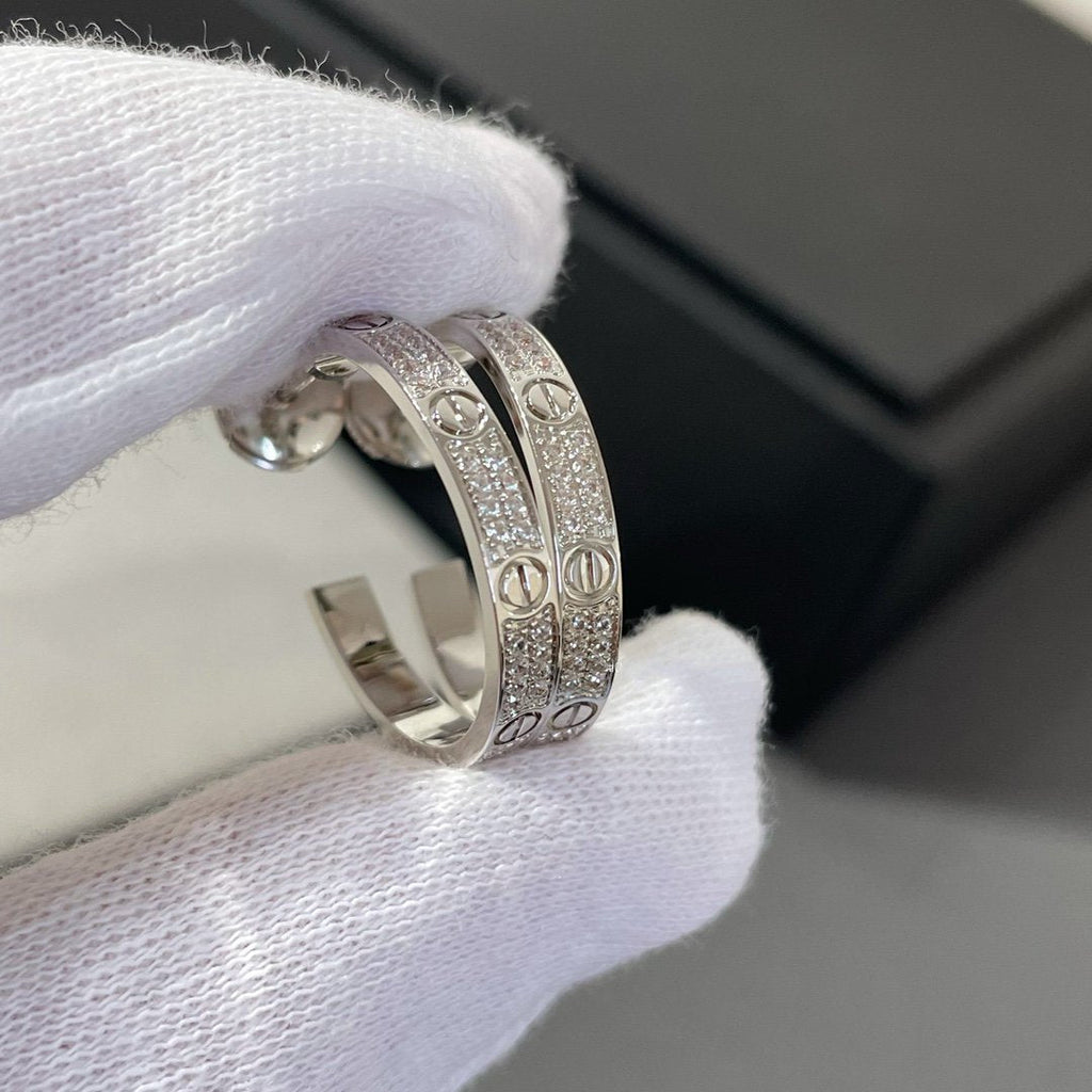 [Solara Jewelry ]ラブダイヤモンド シルバーフープピアス