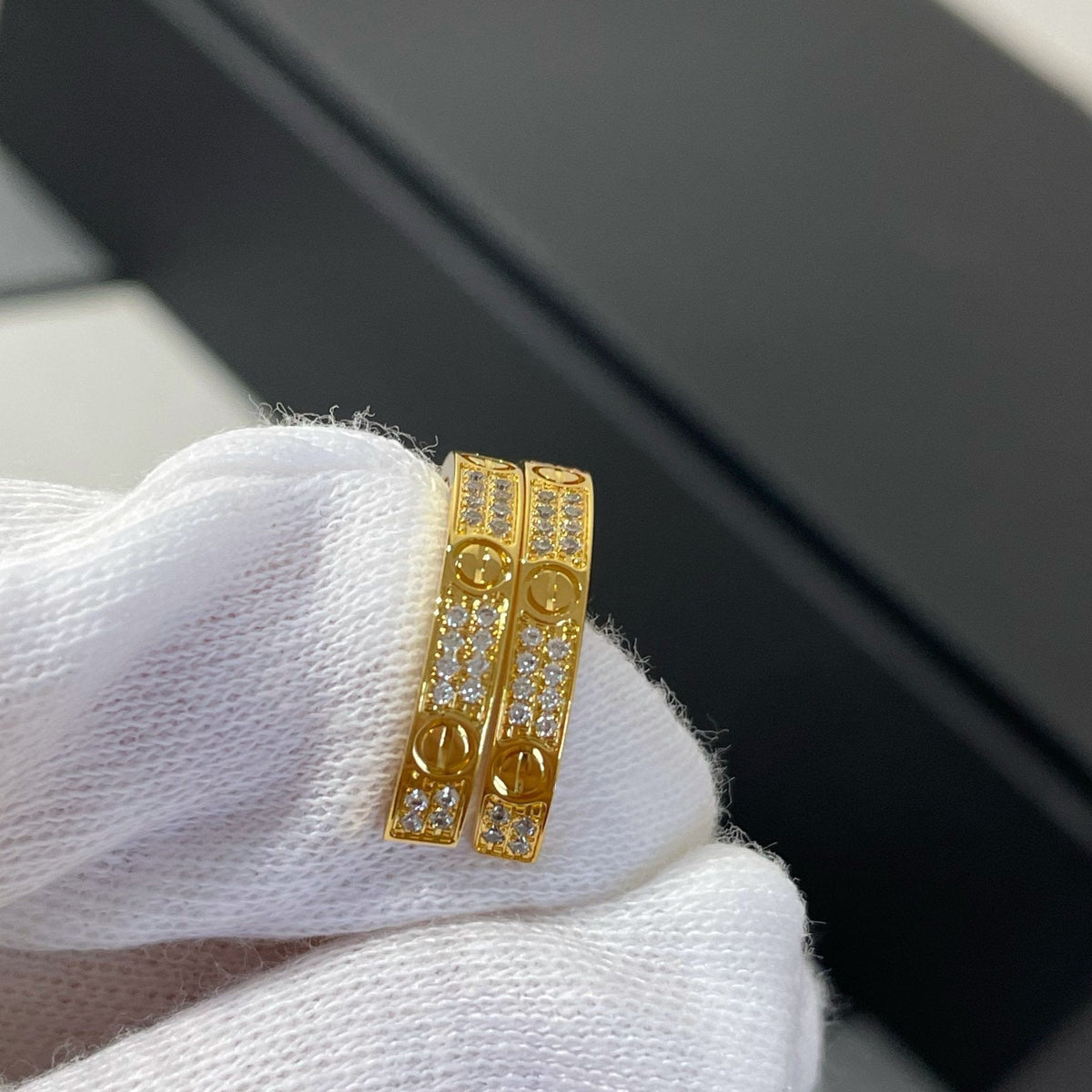 [ソララジュエリー ]ラブダイヤモンドゴールドフープピアス
