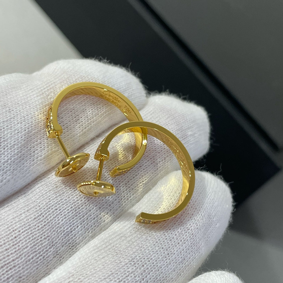 [ソララジュエリー ]ラブダイヤモンドゴールドフープピアス
