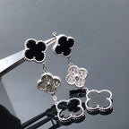[Solara Jewelry ]KLEE 3 MOTIV DIAMANT ONYX SILBER OHRRINGE