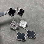 [Solara Jewelry ]KLEE 3 MOTIV DIAMANT ONYX SILBER OHRRINGE
