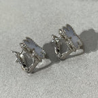 [Solara Jewelry ]クローバー カルセドニー シルバー スタッド イヤリング