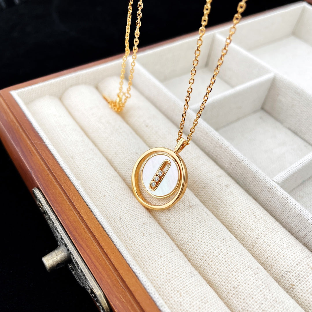 [Solara jewelry]ラッキー ムーヴ マザーオブパール ピンクゴールド ネックレス