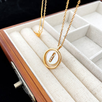 [Solara jewelry]ラッキー ムーヴ マザーオブパール ピンクゴールド ネックレス