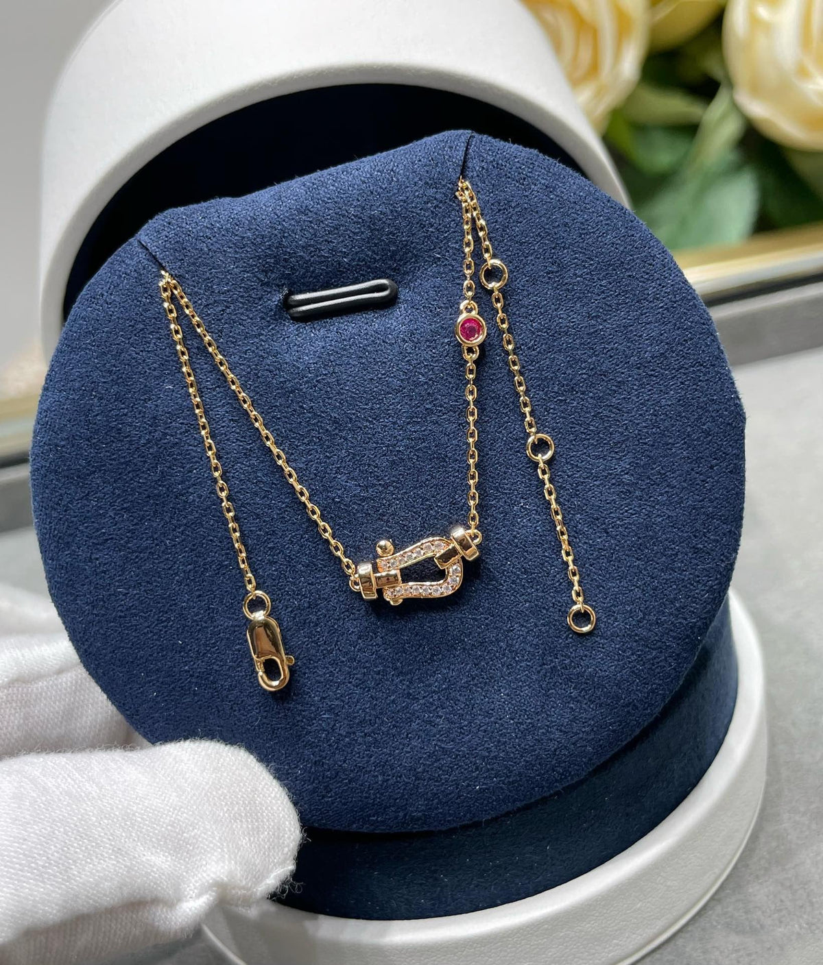 [Solara Jewelry ]FORCE 10 DIAMOND PINK GOLD NECKLACE