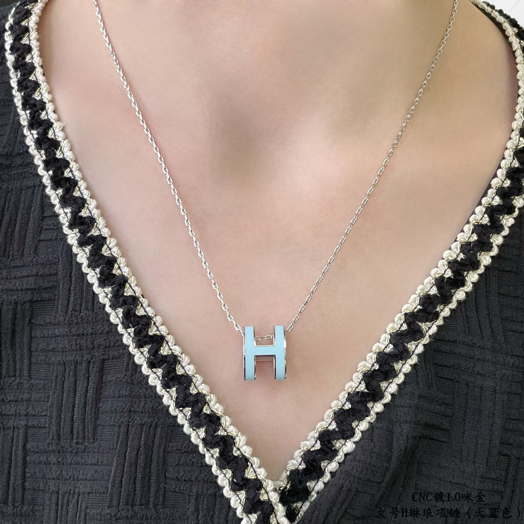 [Solara Jewelry ]POP H SKY BLUE NECKLACE