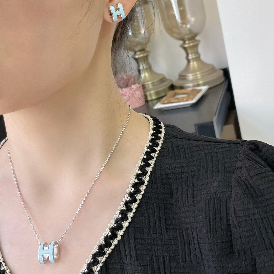[Solara Jewelry ]POP H SKY BLUE NECKLACE