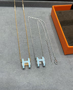 [Solara Jewelry ]POP H SKY BLUE NECKLACE