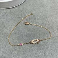 [Solara Jewelry ]FORCE 10 DIAMOND CHAIN LINK PINK GOLD BRACELET