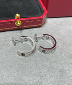 [Solara Jewelry ]LOVE セラミック ダイヤモンドパヴェ シルバーイヤリング
