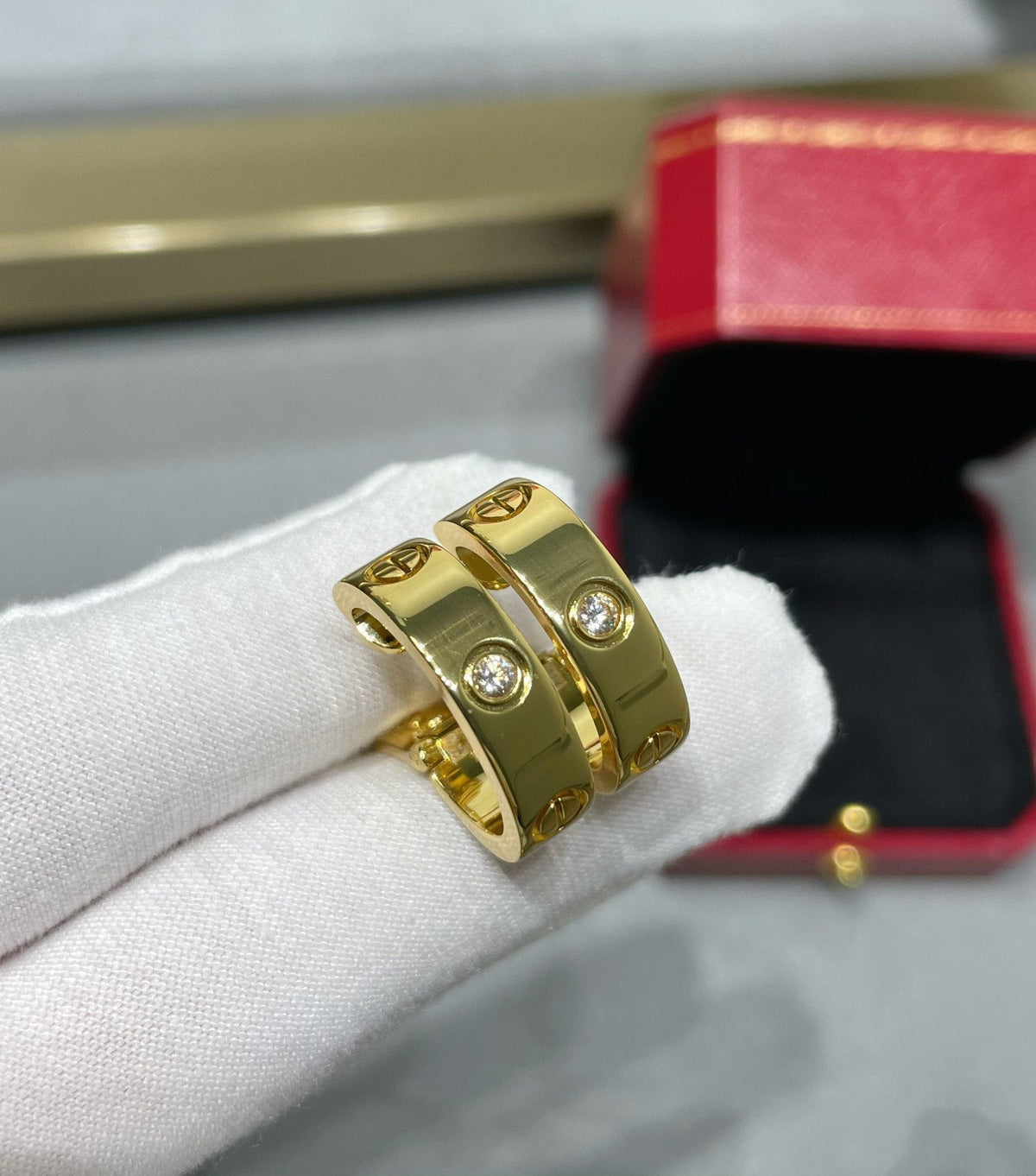 [Solara Jewelry] LOVE 5.5MM 1ダイヤモンドピアス