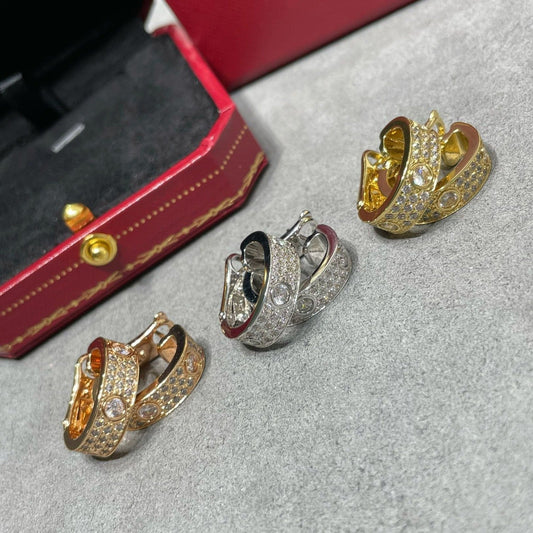 [Solara Jewelry ]LIEBE 5.5MM DIAMANT BESETZTE OHRRINGE