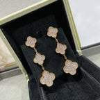 [Solara Jewelry ]クローバー 3モチーフ ダイヤモンドパヴェ ローズゴールド ピアス
