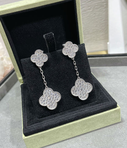 [Solara Jewelry ]KLEEBÜTE 2 MOTIVE DIAMANTENBESETZTE SILBEROHRRINGE