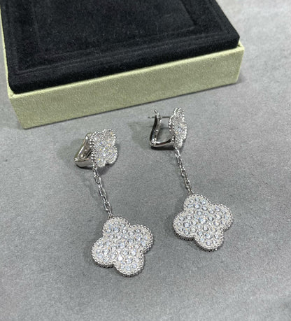[Solara Jewelry ]KLEEBÜTE 2 MOTIVE DIAMANTENBESETZTE SILBEROHRRINGE