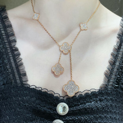 [Solara Jewelry ]KLEEBÜTE 6 MOTIV DIAMANT PAVÉ HALSKETTE