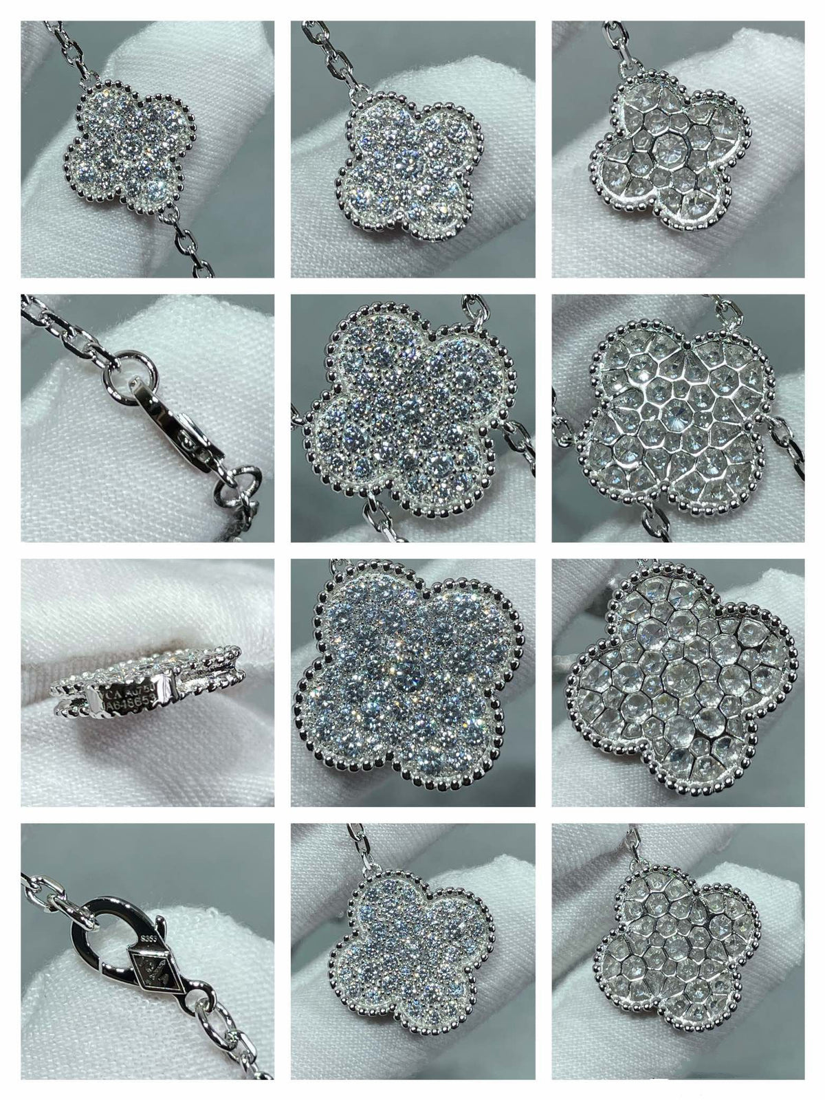 [Solara Jewelry ]クローバー 6モチーフ ダイヤモンドパヴェネックレス