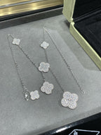 [Solara Jewelry ]クローバー 6モチーフ ダイヤモンドパヴェネックレス