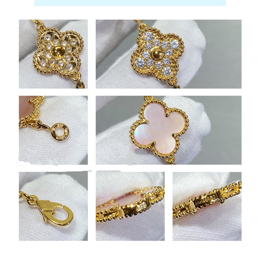 [Solara Jewelry] KLEEBRAUM 5 MOTIV DIAMANT PINK MOP PINKGOLD ARMREIF